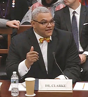 JP Clarke giving testimony in congress
