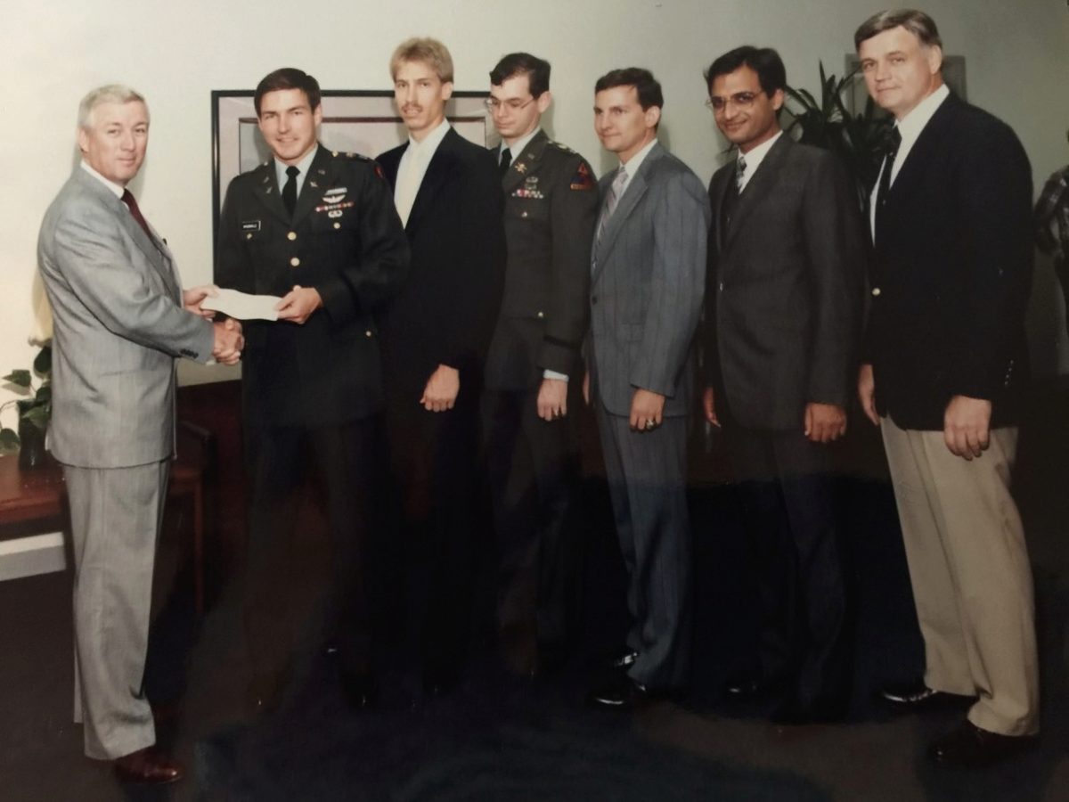 Gen. McConville is seen here during his grad school days at Georgia Tech, receiving an award from the AHS. With him is his advisor Dan Schrage