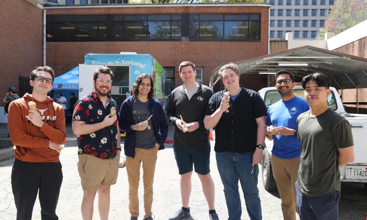 Grad students at Ice Cream Event