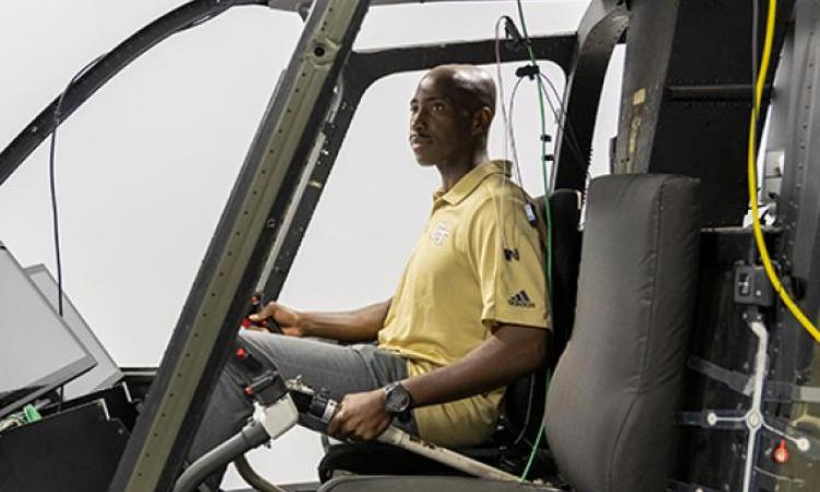 Man in helicopter