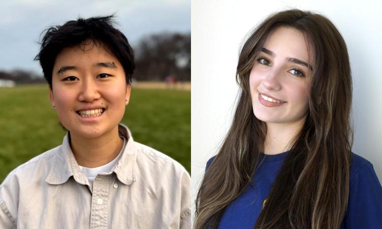 Catherine Fang and Andra Oltean, aerospace engineering students