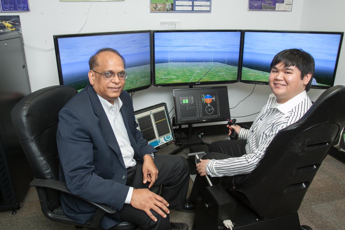 j.v.r. prasad and a researcher working together on urban air mobility research 