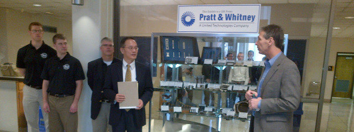 pratt and whitney cabinet dedication in the Weber building