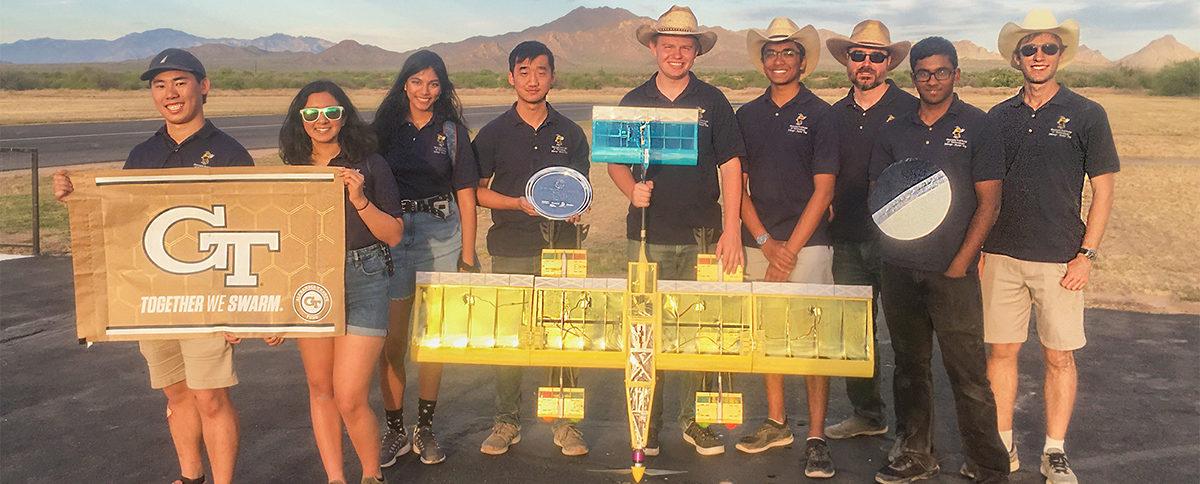 ASDL Team posing at the 2019 AIAA's Design Build Fly Competition