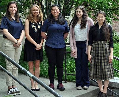 WIE Scholars: Clarisse Matyczyk, Erica Hulette, Karena Fiore, Alex Matlack, and Abigail McClain