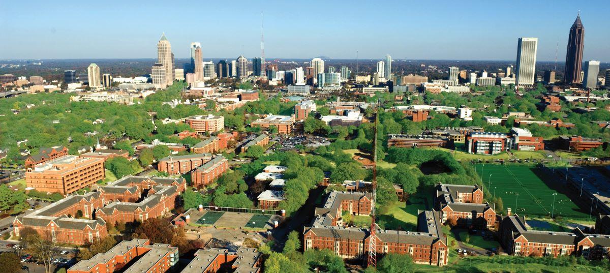 aerial view of the georgia tech campus