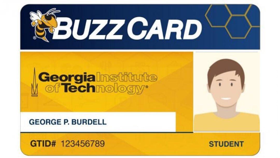 image of george p burdell's buzzcard