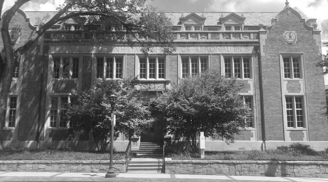 The daniel guggenheim building in black and white