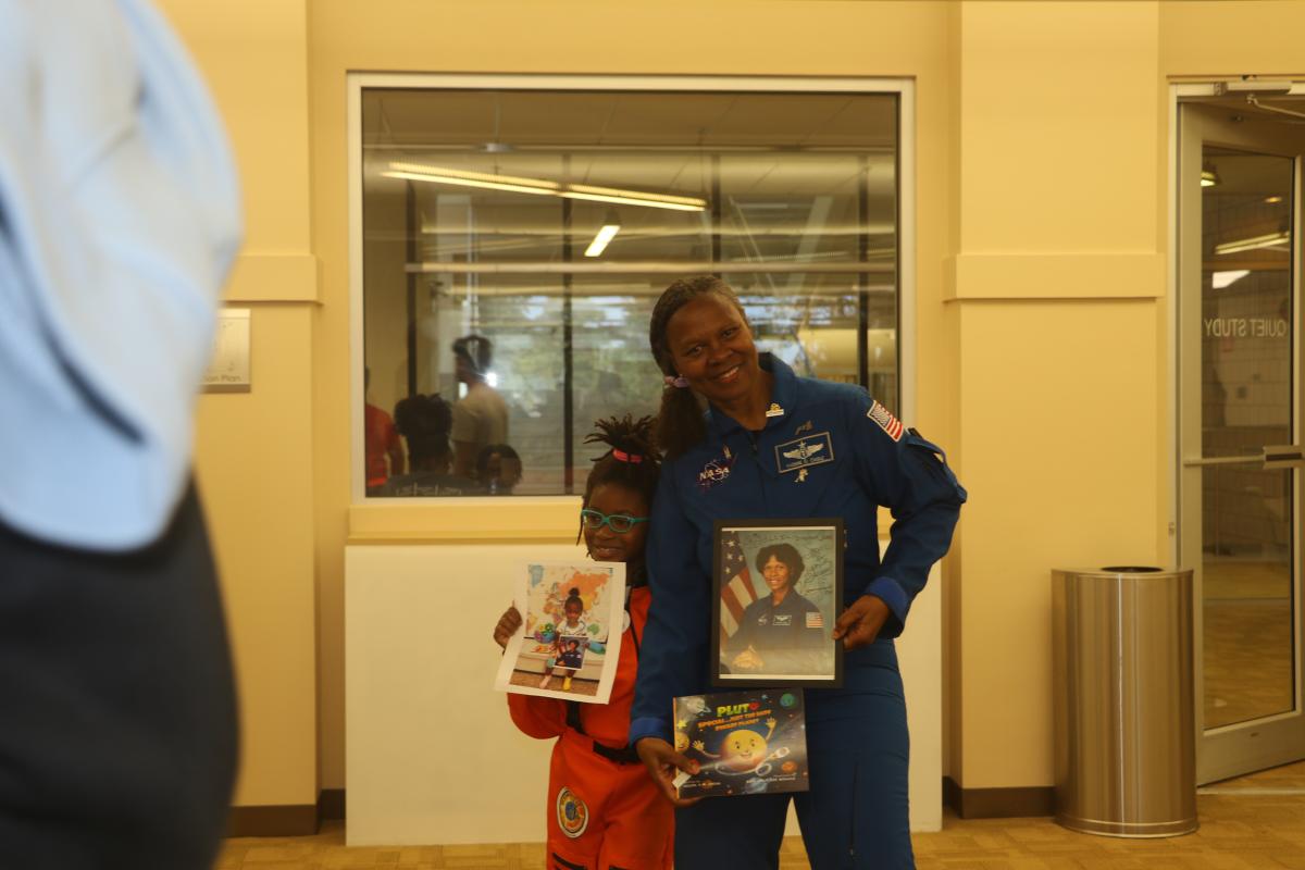 astronaut yvonne cagle with young writer