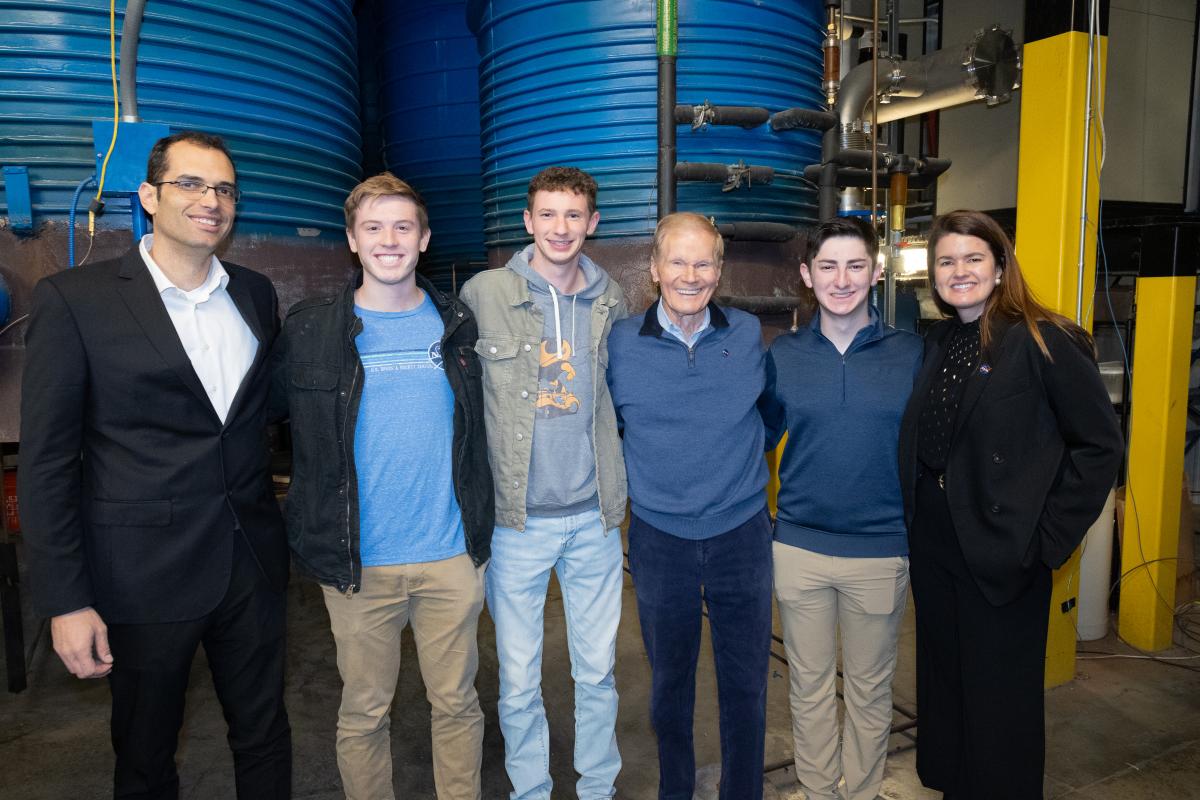 Bill Nelson and NASA guests visit the AE School's research labs