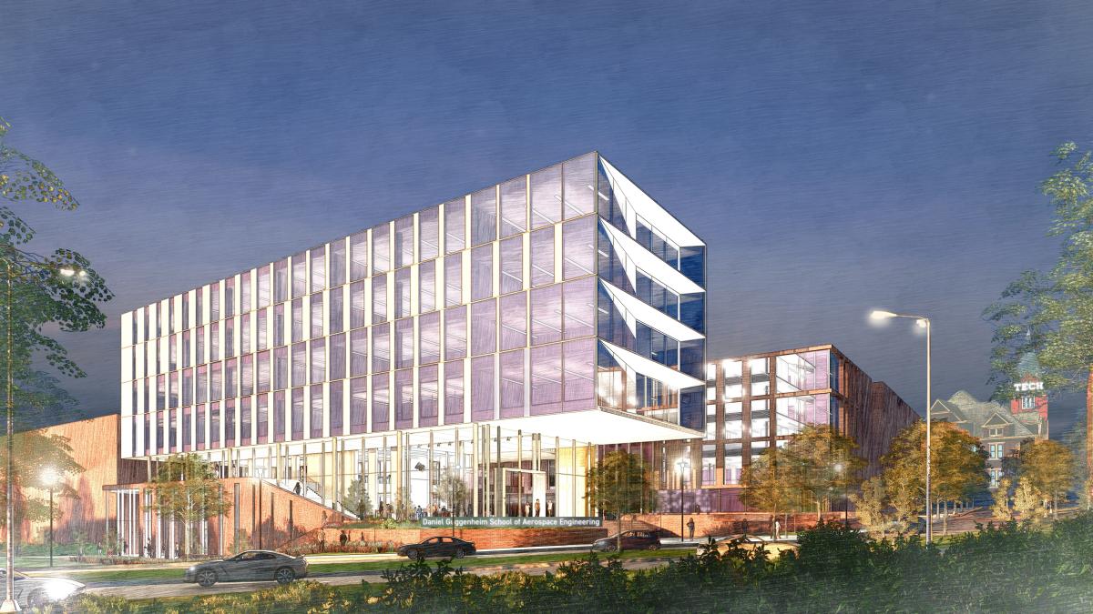 conceptual design of the new aerospace engineering complex at georgia tech. subject to change. 