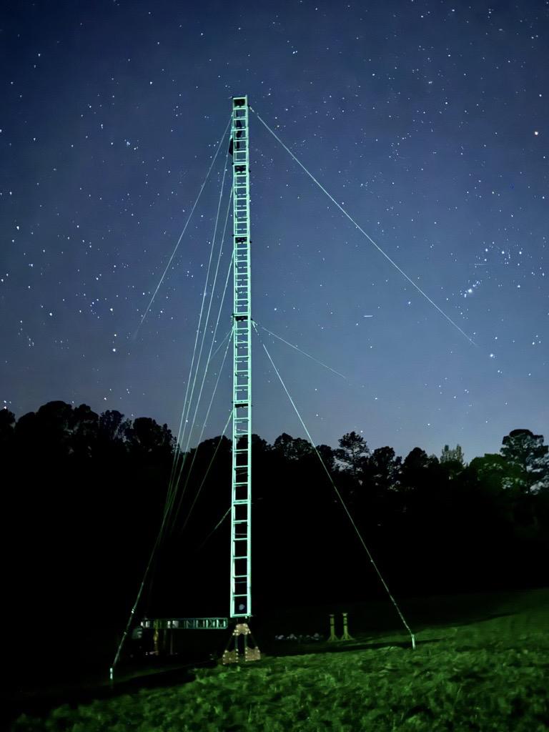 launch rail at night